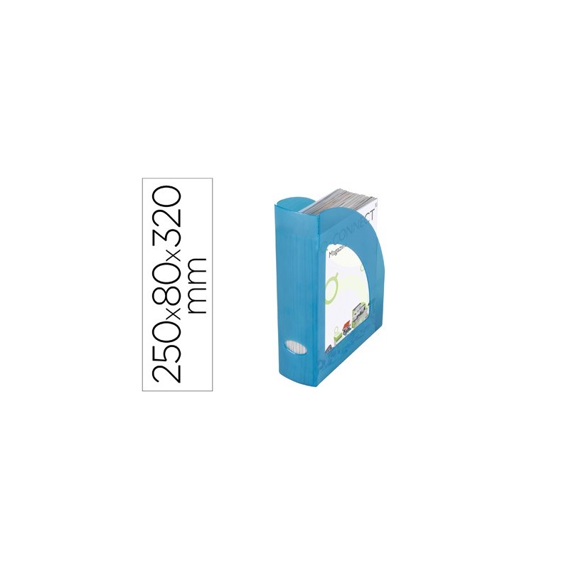 REVISTERO PLASTICO Q-CONNECT AZUL TRANSLUCIDO