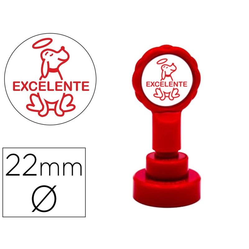 SELLO ARTLINE EMOTICONO EXCELENTE COLOR ROJO 22 MM DIAMETRO