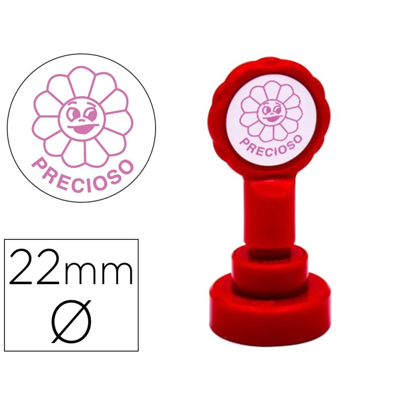 SELLO ARTLINE EMOTICONO PRECIOSO COLOR ROSA 22 MM DIAMETRO