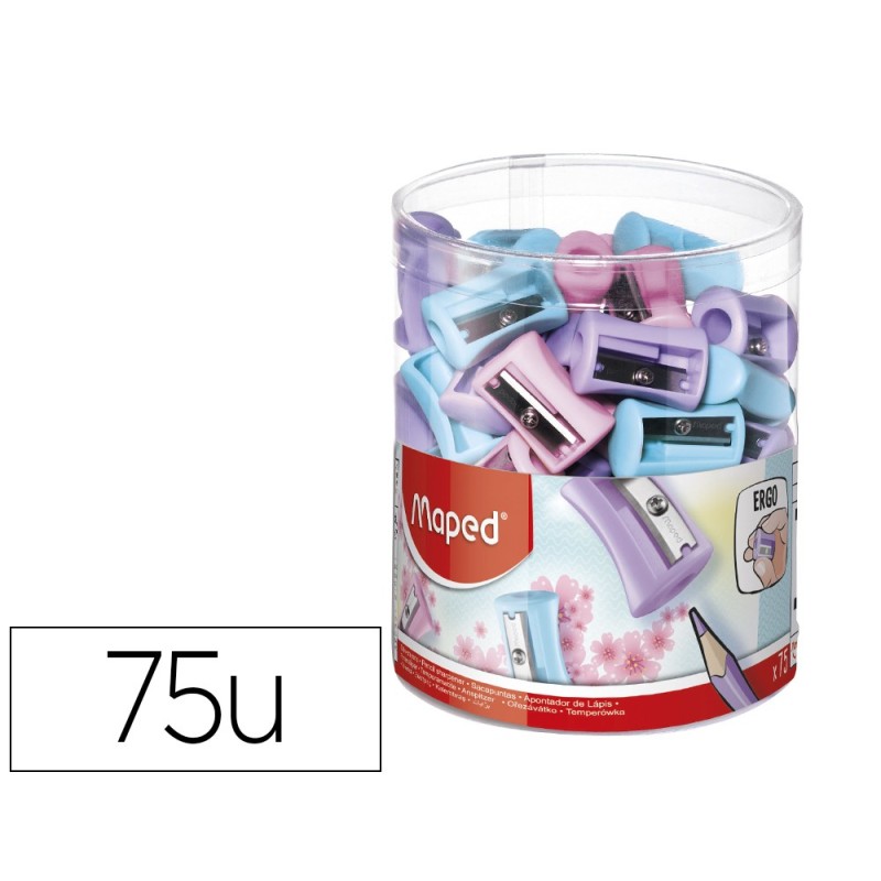 SACAPUNTAS MAPED PLASTICO VIVO 1 USO COLORES PASTEL