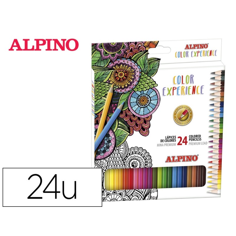 LAPICES DE COLORES ALPINO EXPERIENCE MINA PREMIUM 3,3 MM CAJA CARTîN DE 24 UNIDADES COLORES