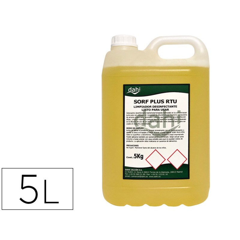 LIMPIADOR HIGIENIZANTE DESODORIZANTE DESINFECTANTE DAHI DJ PLUS RTU GARRAFA5 LITROS