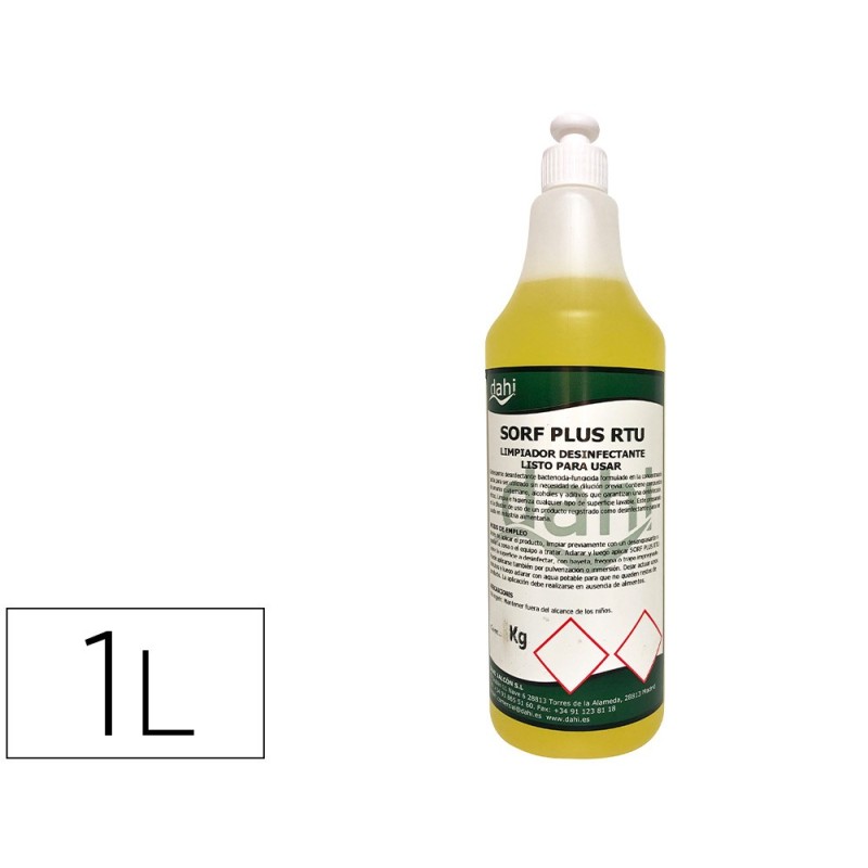 LIMPIADOR HIGIENIZANTE DESODORIZANTE DESINFECTANTE DAHI DJ PLUS RTV BOTELLA1 LITRO