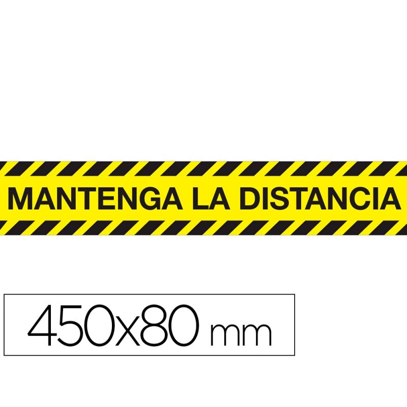 CINTA ADHESIVA DE SEALIZACION MANTENGA LA DISTANCIA DE SEGURIDAD PVC 165 MC 450X80 MM