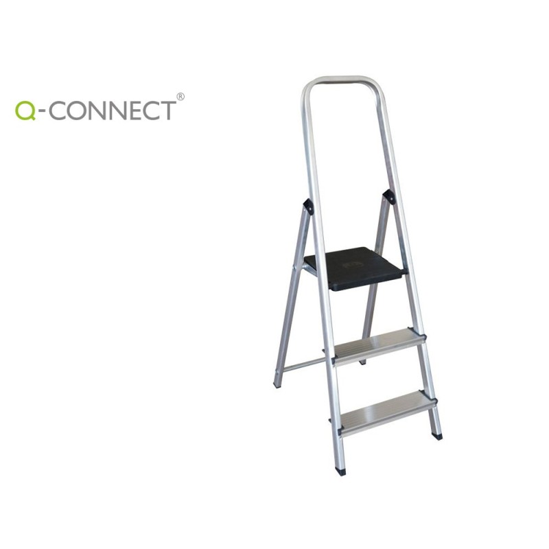 ESCALERA Q-CONNECT DE ALUMINIO 3 PELDAOS 590X400X1260 MM PESO MAXIMO 150 KG EN-131