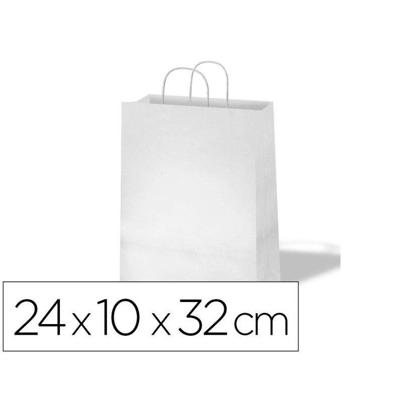 BOLSA KRAFT BASIKA CELULOSA BLANCO 90 GR ASA RETORCIDA TAMAO "S" 240X100X320 MM