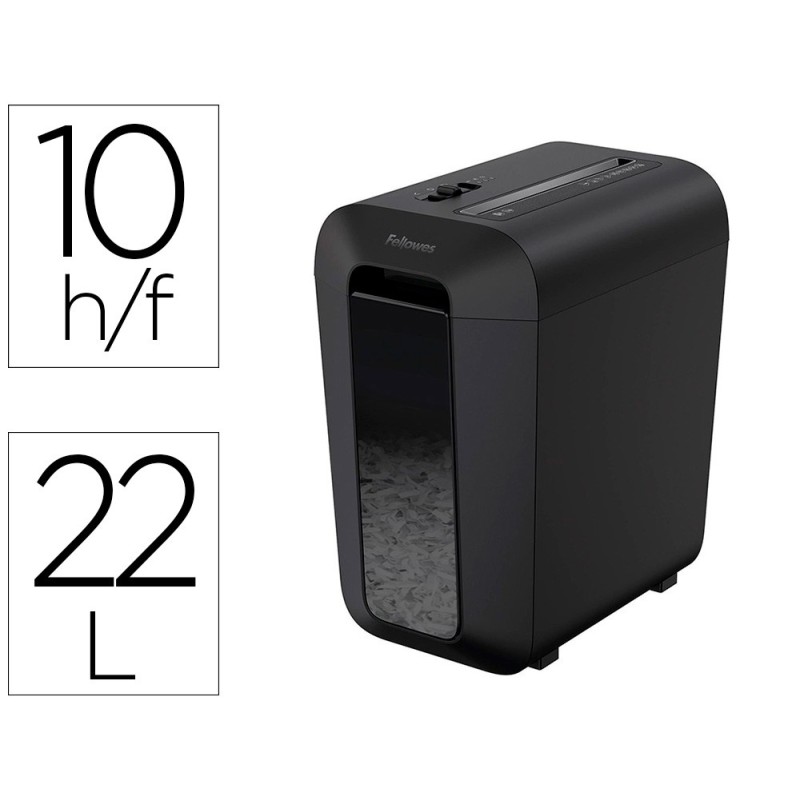 DESTRUCTORA DE DOCUMENTOS FELLOWES LX-65 CAPACIDAD DE CORTE 10 H SEGURIDAD P4 DESTRUYE GRAPAS CLIPS Y