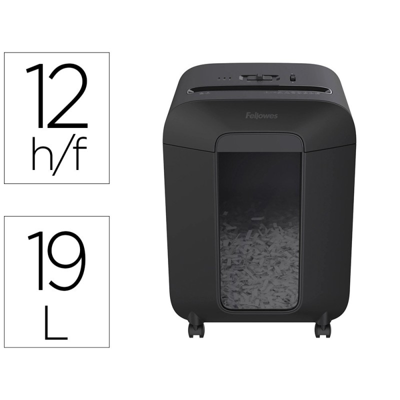 DESTRUCTORA DE DOCUMENTOS FELLOWES LX-85 CAPACIDAD DE CORTE 12 H SEGURIDAD P4 DESTRUYE GRAPAS CLIPS Y