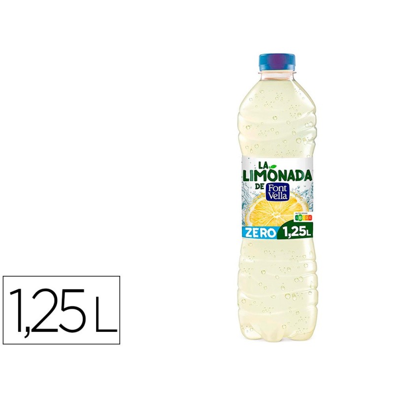AGUA MINERAL NATURAL FONT VELLA LIM0NADA ZERO CON ZUMO DE LIMON BOTELLA 1,25 L