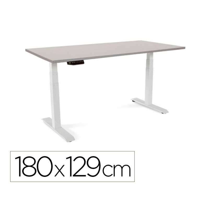 MESA ROCADA REGULABLE EN ALTURA ELECTRICAMENTE HASTA 129 CM ESTRUCTURA DE ACERO TABLERO 180 CM COLOR GRIS
