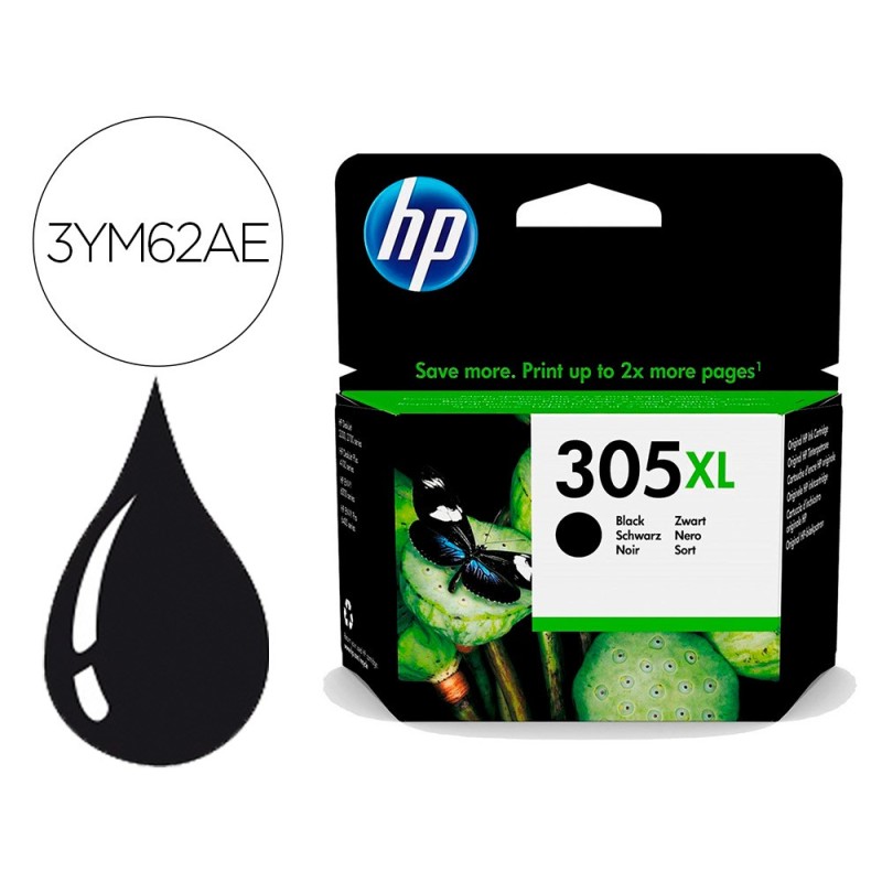 INK-JET HP 305XL DESKJET 1210 / 1212 / 1255 / 2732 / 2752 / 4155 / 4158 ENVY 6020 / 6052 /6055 / 6420 NEGRO 240