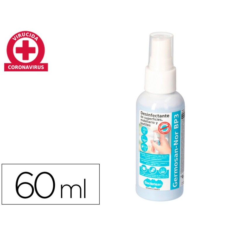 LIMPIADOR HIGIENIZANTE DESINFECTANTE GERMOSAN 60ML BP3 PARA SUPERFICIES Y MOBILIARIO BOTE PULVERIZADOR