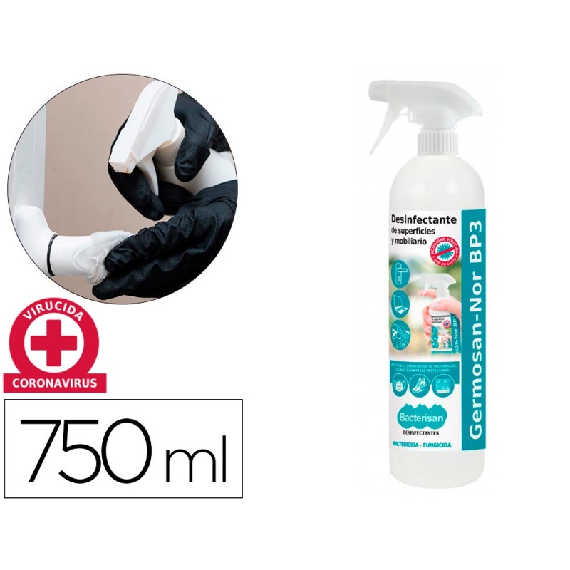 LIMPIADOR HIGIENIZANTE DESINFECTANTE GERMOSAN PARA SUPERFICIES Y MOBILIARIO BOTE PULVERIZADOR DE 750 ML