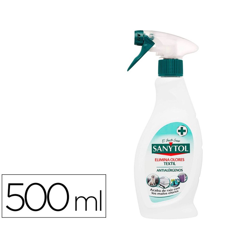 QUITAOLOR DESINFECTANTE SANYTOL PARA TEXTIL CON PULVERIZADOR BOTE DE 500 ML