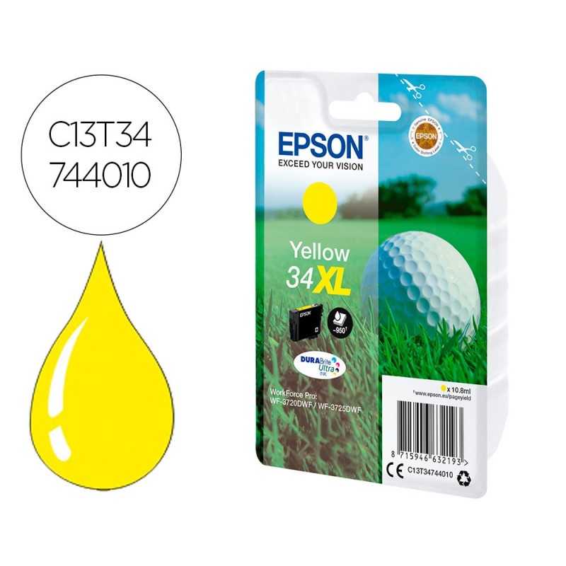 INK-JET EPSON SINGLEPACK AMARILLO 34XL DURABRITE ULTRA INK