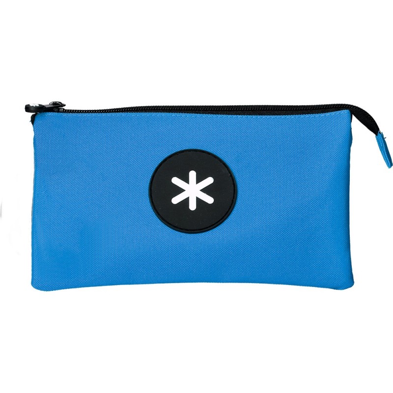 BOLSO ESCOLAR PORTATODO ANTARTIK TRIPLE CREMALLERA COLOR AZUL 220X30X120 MM