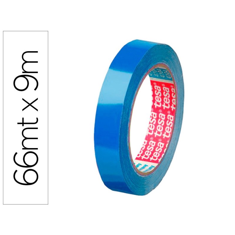 CINTA ADHESIVA TESA FILM PARA CERRAR BOLSAS 66 MT X 9 MM COLOR AZUL