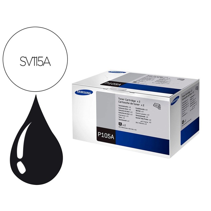 TONER HP-SAMSUNG LASER SV115A MULTIFUNCTIONS MONOCHROMES MLT-P1052A NEGRO 5000 PAGINAS PACK 2 UNIDADES