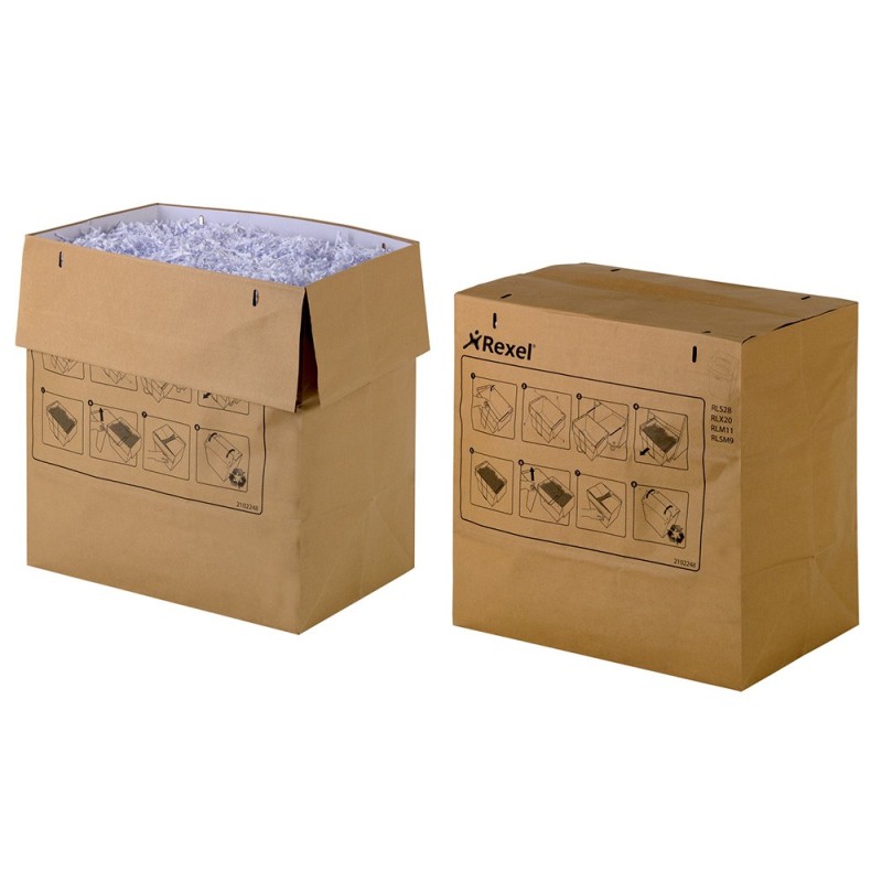 BOLSA DE RESIDUOS REXEL RECICLABLE PARA DESTRUCTORA AUTO+ 750X/750M CAPACIDAD 115 L PACK DE 50 UNIDADES