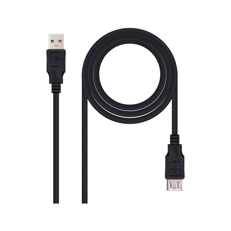 CABLE USB NANOCABLE 2.0 TIPO A/M-A/H COLOR NEGRO LONGITUD 1,8 M