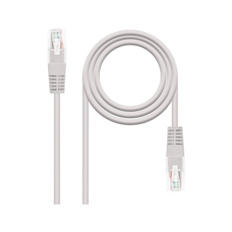 CABLE RED NANOCABLE LATIGUILLO RJ45 CATEGORIA 5E UTP AWG24 COLOR GRIS LONGITUD 0,5 M