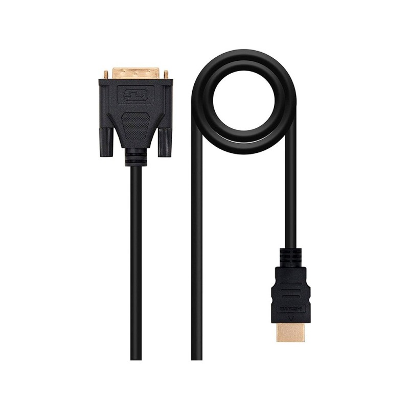 CABLE DVI NANOCABLE A HDMI DVI18+1/M-HDMI A/M COLOR NEGRO LONGITUD 1,8 M