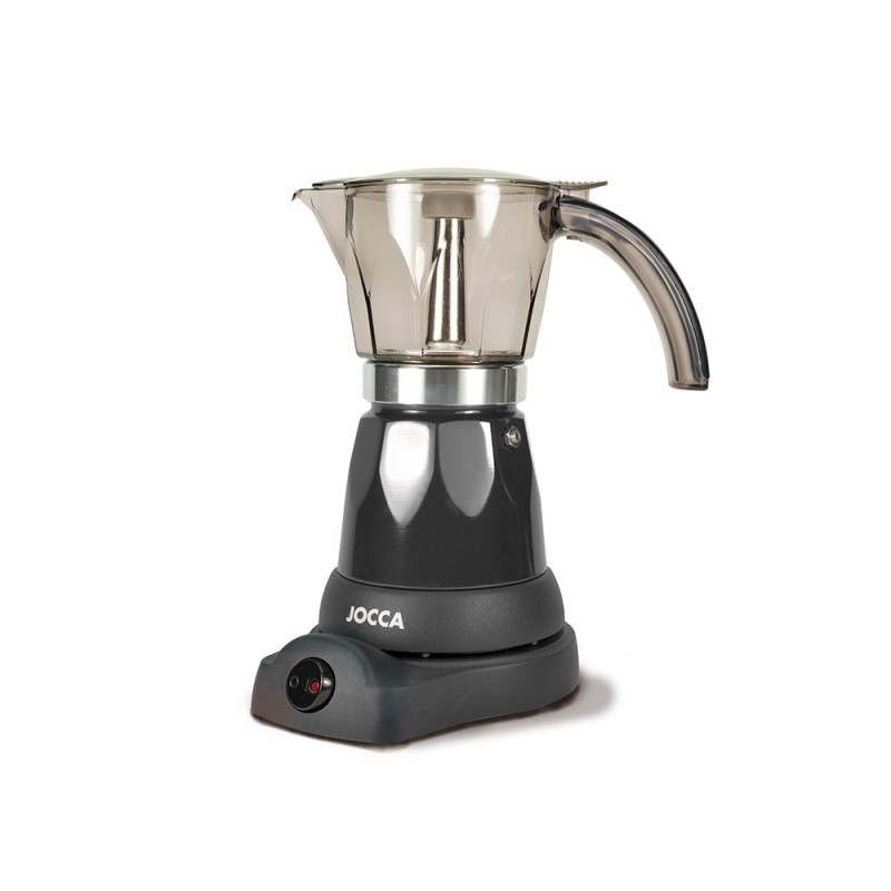 CAFETERA JOCCA ITALIANA ELECTRICA CAPACIDAD 6 TAZAS JARRA TRANSPARENTE SIN CABLES 220-240V COLOR NEGRO