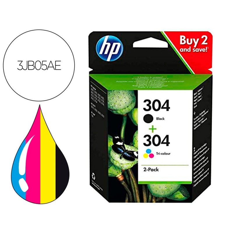 INK-JET HP 304 3JB05AE DESKJET 2620 / 2630 / 3720 / 3730 / 3750 / 3760 / ENVY 5010 / 5020 / 5030 MULTIPACK