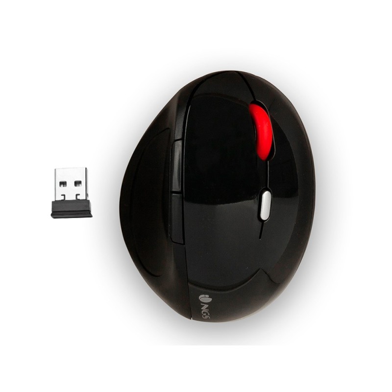 RATON NGS EVO ERGO ERGONOMIC 800/1200/1600/2400 DPI INALAMBRICO CON 5 BOTONES NANO RECEPTOR USB 2,4 GHZ