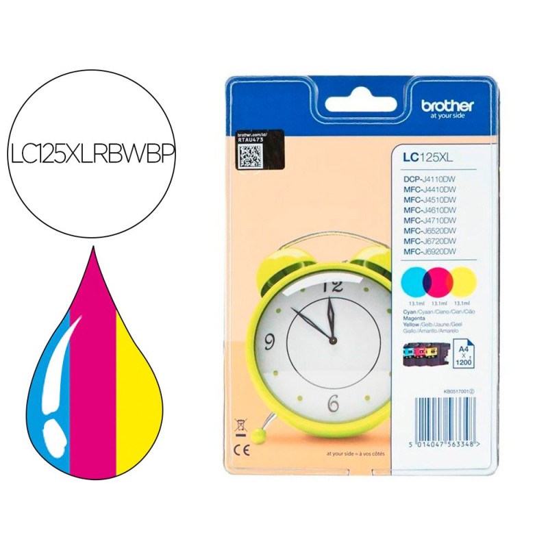 INK-JET BROTHER MFC-J4410DW/ MFC-J6920DW / MFC-J4510DW / MFC-J6520DW / MFC-J6720DW TRICOLOR ALTA CAPACIDAD 1200