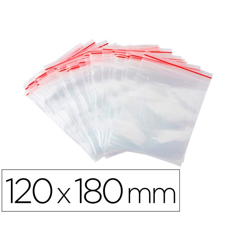 BOLSA PLASTICO AUTOCIERRE Q-CONNECT 120X180 MM PAQUETE DE 100 UNIDADES