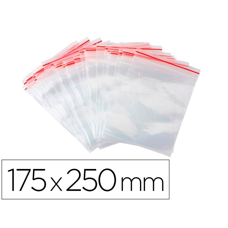 BOLSA PLASTICO AUTOCIERRE Q-CONNECT 175X250 MM PAQUETE DE 100 UNIDADES