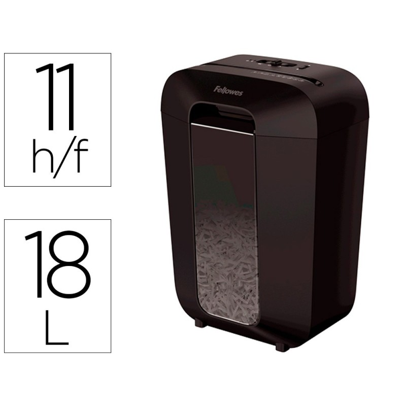 DESTRUCTORA DE DOCUMENTOS FELLOWES LX-70D CAPACIDAD 11H SEGURIDAD P4 DESTRUYE GRAPAS CLIPS Y TARJETA PAPELERA 18 L