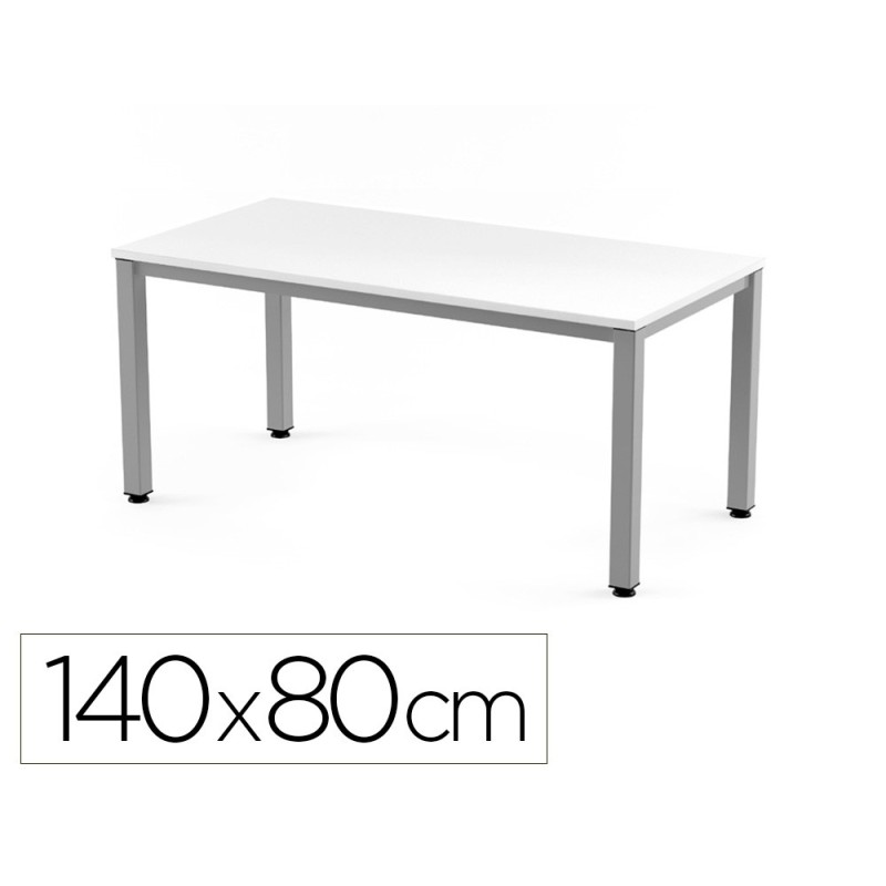 MESA DE OFICINA ROCADA EXECUTIVE 2001AD04 ALUMINIO/BLANCO 140X80 CM