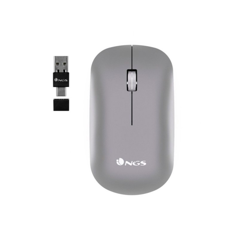 RATON NGS SNOOP OPTICO 800/1200/1600/2000/2400 DPI INALAMBRICO 2 BOTONES RECEPTOR USB-A + USB-C 2,4