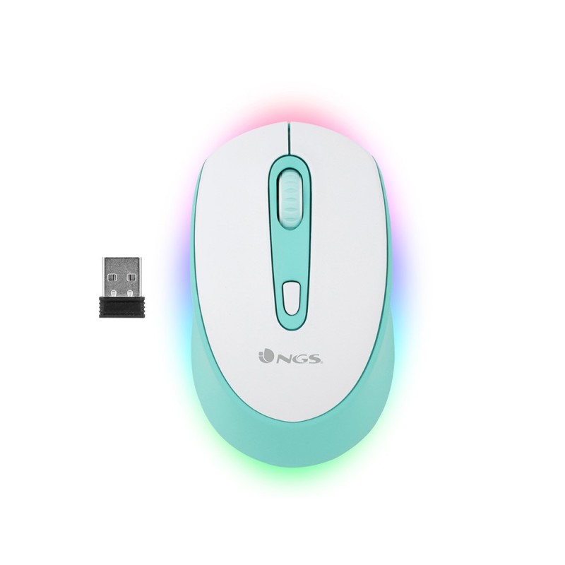 RATON NGS SMOG OPTICO 1000/1600/2400 DPI INALAMBRICO 3 BOTONES RECEPTOR USB 2,4 GHZ LUCES
