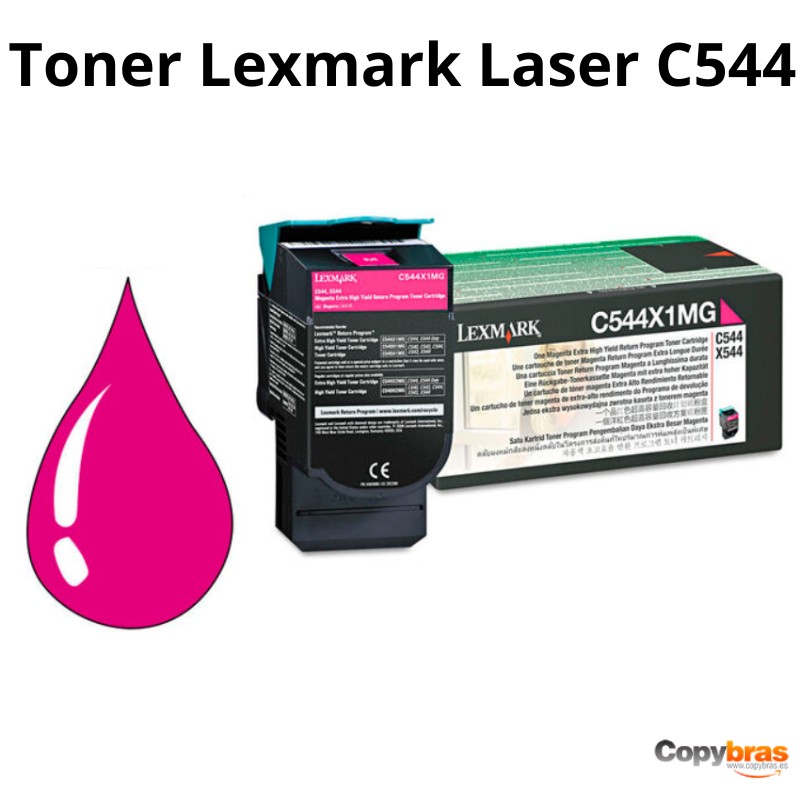 TONER LEXMARK LASER C544, X544 C544X1MG COLOR MAGENTA ALCANZA PARA IMPRIMIR 4000 PAGINAS